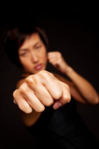 Woman punching