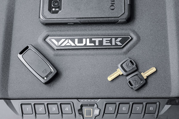 Vaultek's PRO VTi can be accessed five different ways: via key, smart key, digital keypad, biometric, or your smart phone, to make it simple for you to get to your guns.