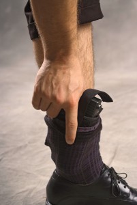 More concealment is afforded by pulling the sock up and over your ankle rig.