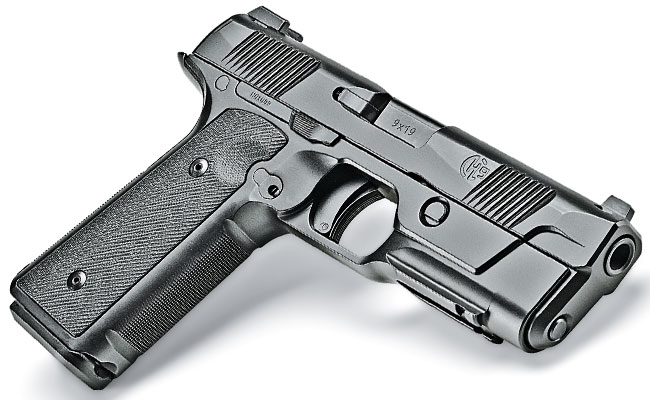 Cy and Lauren Hudson innovated a low bore axis, striker system with handling attributes of a 1911.