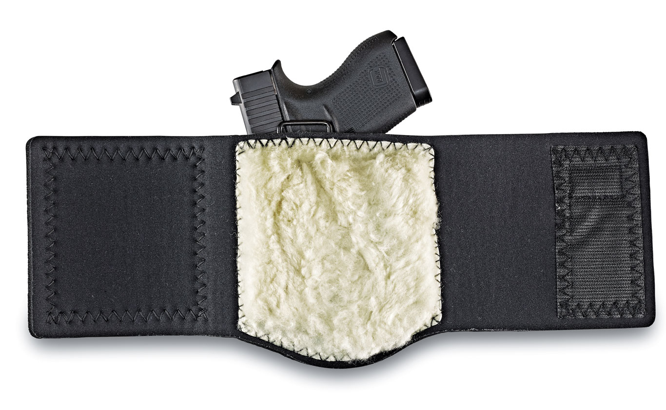 Galco’s new Ankle Guard improves on the common neoprene solution by combining the best features from its BlakGuard belt holster and Ankle Glove holster, creating a better fit for gun and human. The inside of the Ankle Guard is lined with sheep skin that comfortably cushions the holster against the ankle bone when the holster is tightly stretched around the lower leg. $85