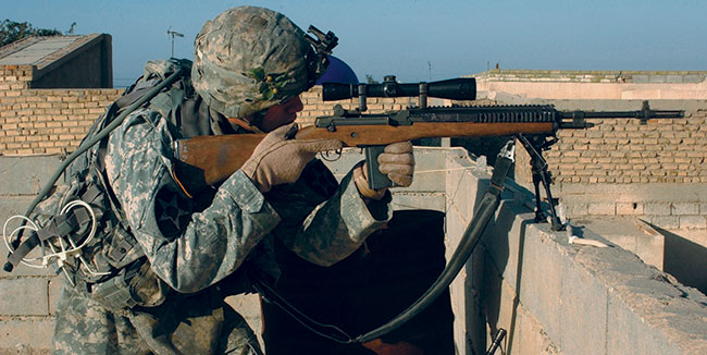 During trips to Iraq and Afghanistan, Doug Carlstrom of TACOM observed soldiers trying to adapt rack-grade M14s and M21s with commercial mounts, rings and optics.
