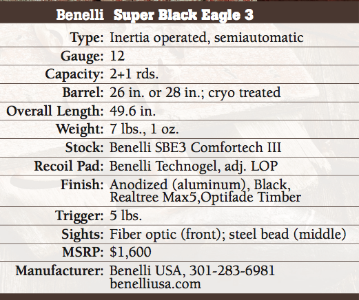 Benelli Super Black Eagle 2 Choke Tube Chart